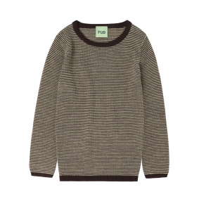 Fub Rib Bluse Merino wool - Mocca/Wheat 