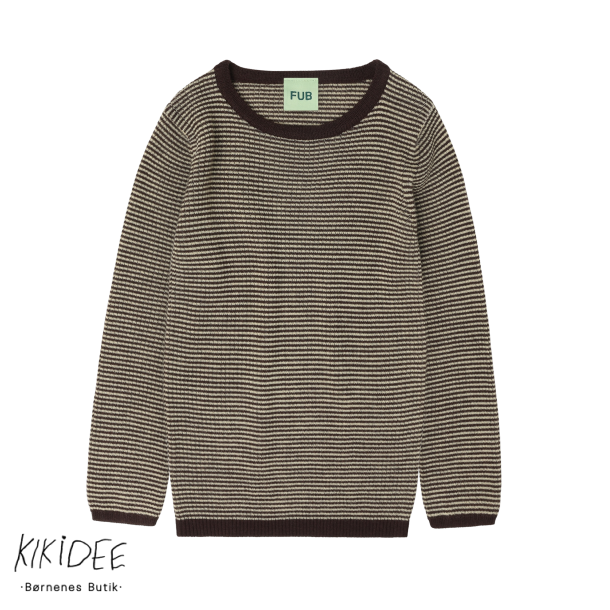 Fub Rib Bluse Merino wool - Mocca/Wheat 