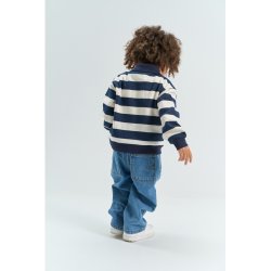 The New Yuki Polo Sweatshirt -  Navy Blazer Striped