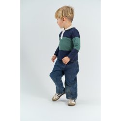 The New Yarok Pique Polo -  Navy Blazer Striped