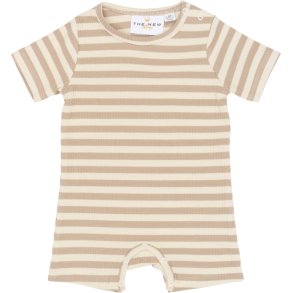 The New Fro Rib Jumpsuit - Humus striped