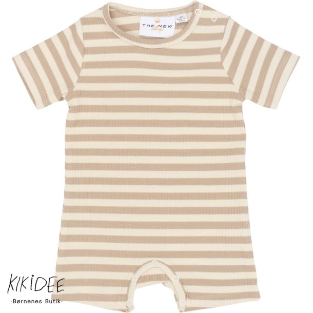 The New Fro Rib Jumpsuit - Humus striped