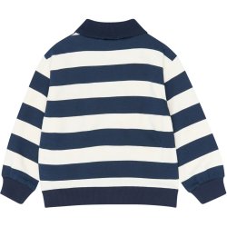 The New Yuki Polo Sweatshirt -  Navy Blazer Striped