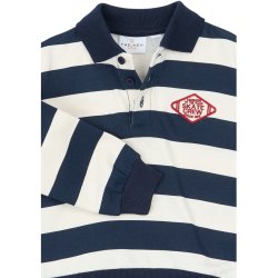 The New Yuki Polo Sweatshirt -  Navy Blazer Striped