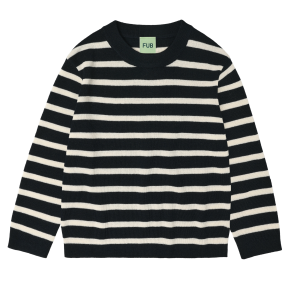 FUB Langrmet Bluse - Dark navy/ecru