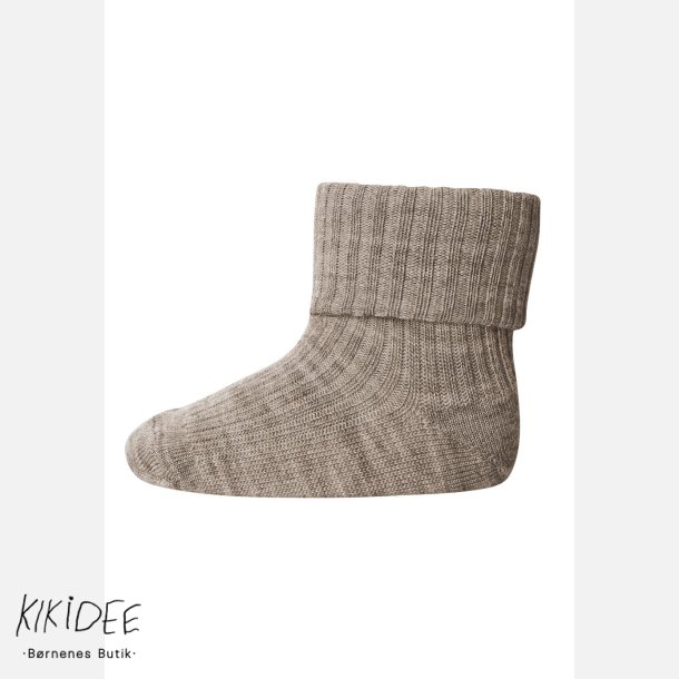 Mp Strmper Uld Rib - Light Brown Melange