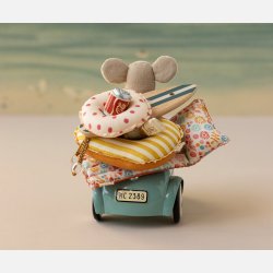 Maileg Bil Mus - Light blue 