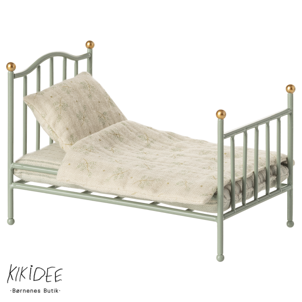 Maileg Vintage enkeltseng Mus - Mintgrn