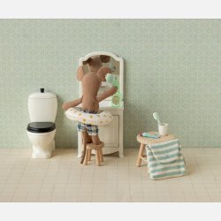 Maileg Tandb�rstes�t Mus - Blue stripe