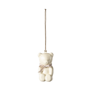 Metalornament, Bamse - Offwhite/Rosa 