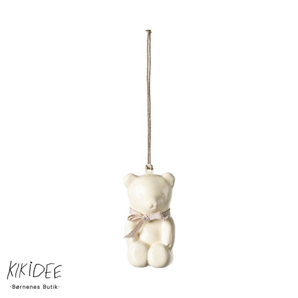 Metalornament, Bamse - Offwhite/Rosa 