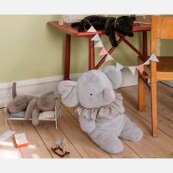 Maileg Stor Plys Elefant - Bl�/gr� 
