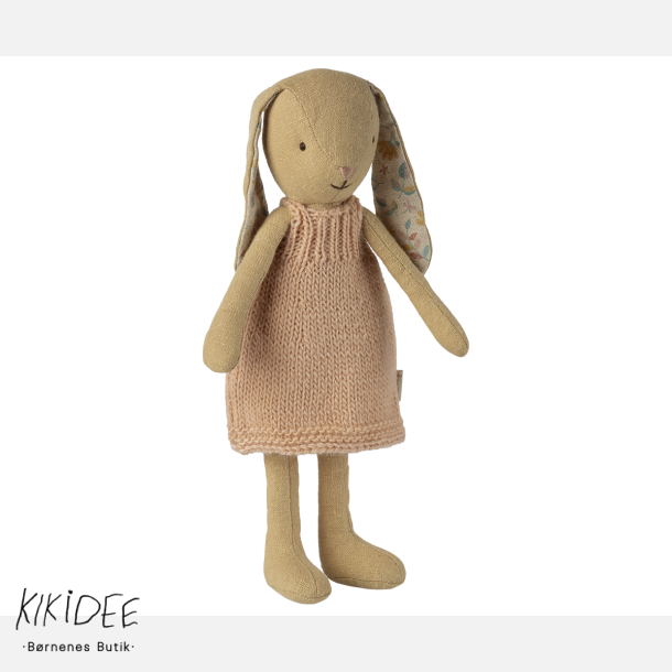 Maileg Kanin Str. 1 - Cream Gul / Strikket kjole  