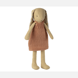 Maileg Kanin Str. 2 - Cremegul / Strikket kjole