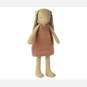 Maileg Kanin Str. 2 - Cremegul / Strikket kjole