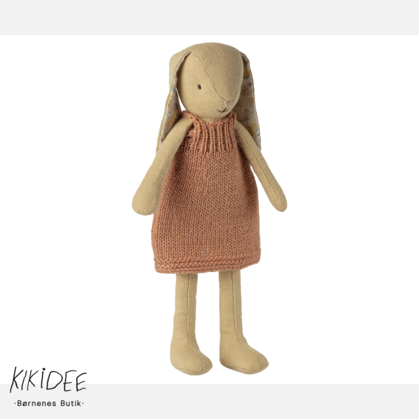 Maileg Kanin Str. 2 - Cremegul / Strikket kjole