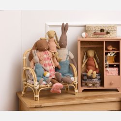 Maileg Kanin Str. 2 - Cremegul / Strikket kjole