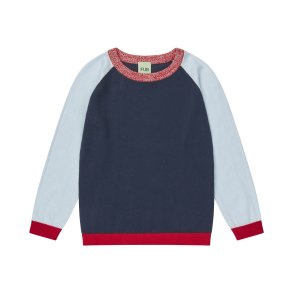 FUB Colour Block Blouse - Dark navy