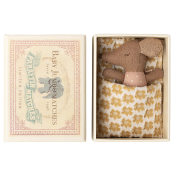 Maileg Sleepy wakey baby mus i tndstikske - Rosa