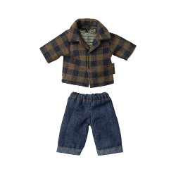 Maileg Ternet Brun Skjorte og Bukser - Far mus