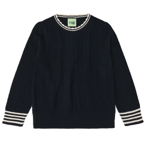 FUB Zigzag Bluse - Dark navy