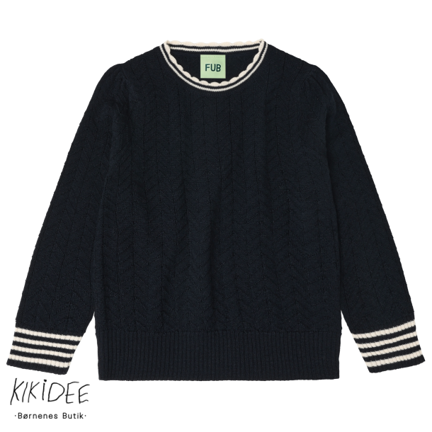 FUB Zigzag Bluse - Dark navy