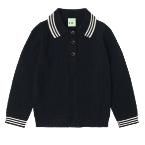 FUB Zigzag Polo - Dark navy