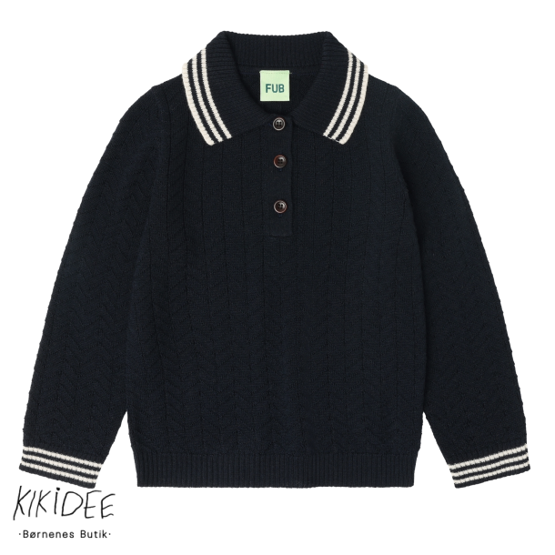 FUB Zigzag Polo - Dark navy
