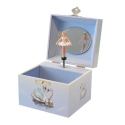 Magni | Smykkeskrin med musik - Svaner, bl