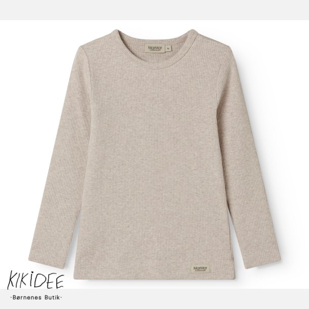 MarMar Plain Bluse - Light Beige Melange 