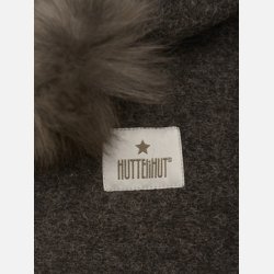 HUTTEliHUT Balaclava Wool Alpaca Pompoms - Dark Brown Melange