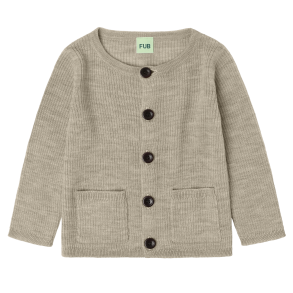 FUB Rib Uld Cardigan - Oat melange