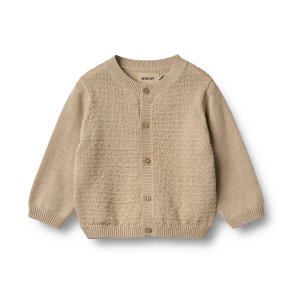 Wheat Strik Cardigan Bjrn - Sand 