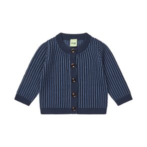 FUB Struktur Cardigan - Dark navy/washed indigo