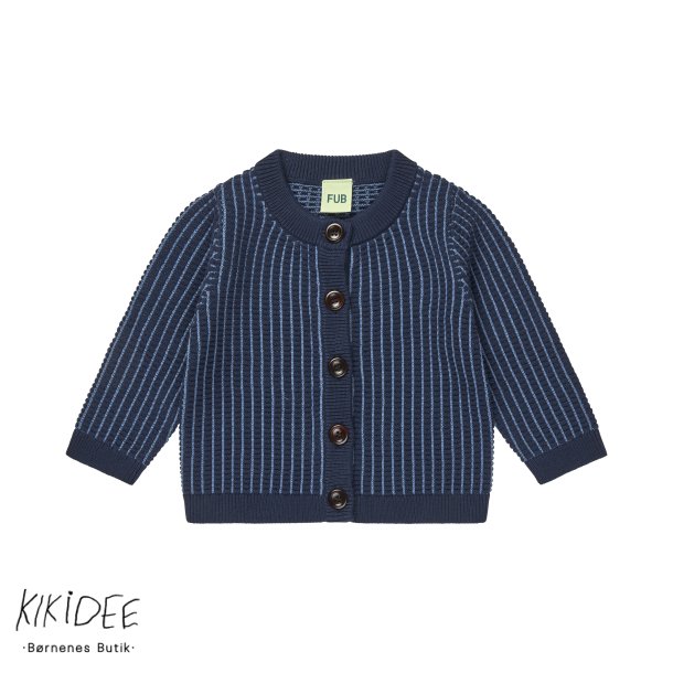FUB Struktur Cardigan - Dark navy/washed indigo