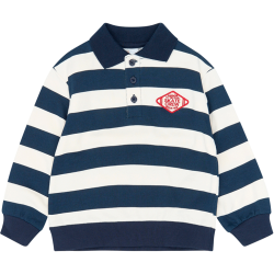 The New Yuki Polo Sweatshirt -  Navy Blazer Striped