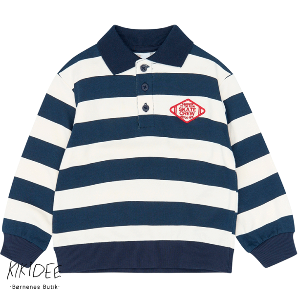 The New Yuki Polo Sweatshirt -  Navy Blazer Striped