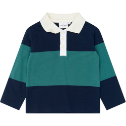 The New Yarok Pique Polo -  Navy Blazer Striped