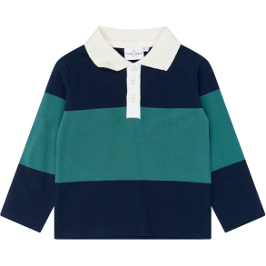 The New Yarok Pique Polo -  Navy Blazer Striped