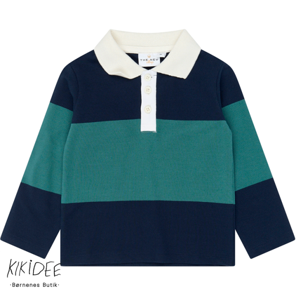 The New Yarok Pique Polo -  Navy Blazer Striped