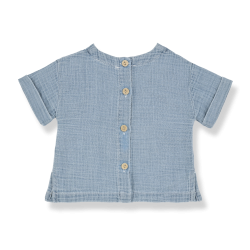 1+ In The Family Benedetto Bluse - Washed denim muslin 