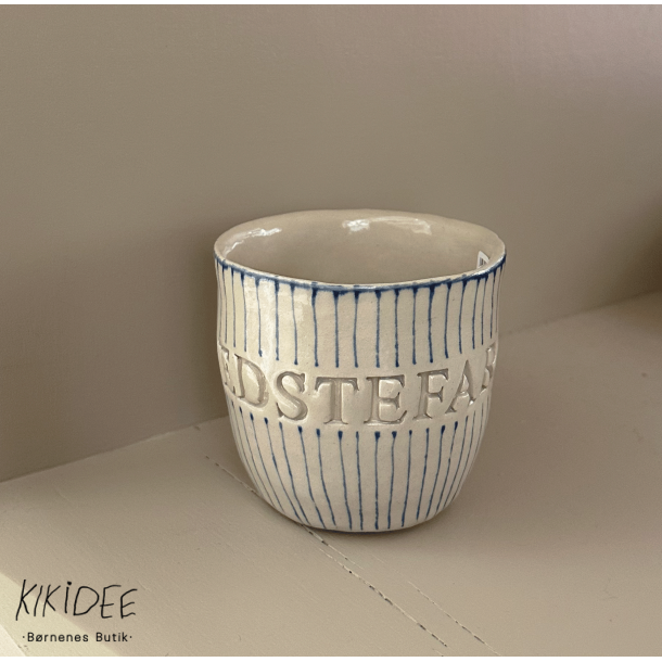 Keramik Kop - Bedstefar m. Tynd Bl Strib u. Hank 