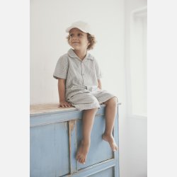 Huttelihut Stribet Kasket - Blue sea