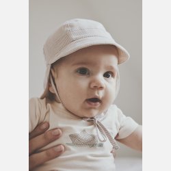 Huttelihut Stribet Sommerhat - White Pepper