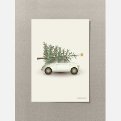 Vissevasse Christmas Tr og Bil Kort - A7