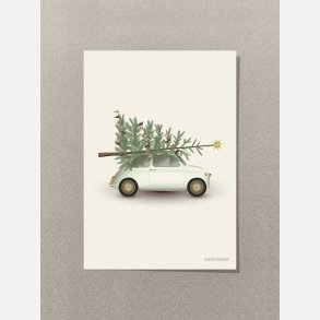 Vissevasse Christmas Tr og Bil Kort - A7