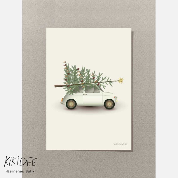Vissevasse Christmas Tr og Bil Kort - A7