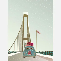 Vissevasse Driving Home For Christmas Kort - A6