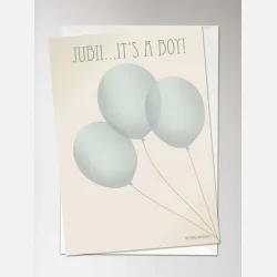 Vissevasse Jubii It's A Boy Kort - A6
