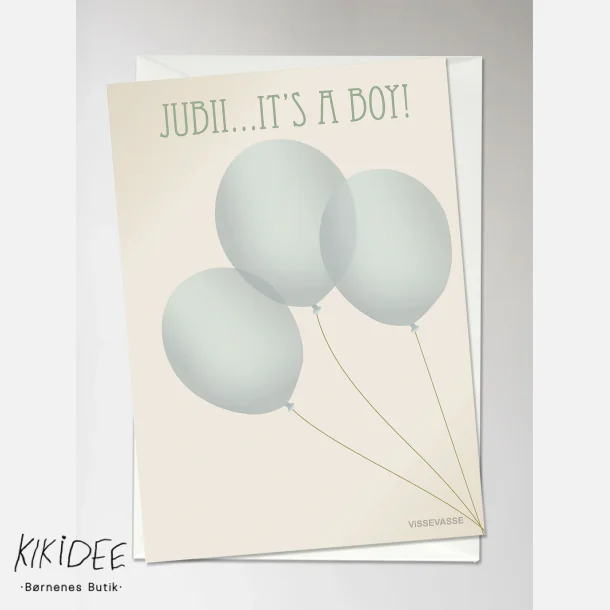 Vissevasse Jubii It's A Boy Kort - A6